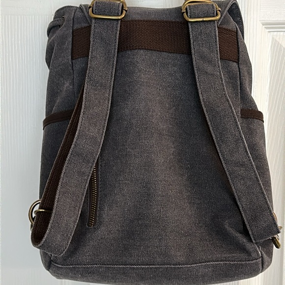 Like new - Acacia Canvas & Leather Trim Backpack / clean inside & out Like new - Acacia Canvas & Leather Trim Backpack / clean inside & out